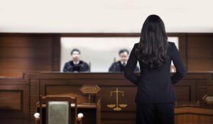 A Lancaster, PA courtroom during a criminal plea hearing with the judge, defense attorney, and prosecutor present.
